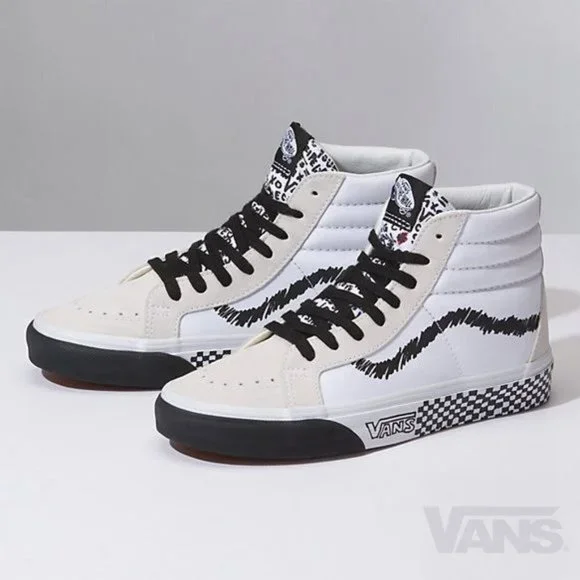 VANS SK8-HI REISSUE DIY Skate Shoes White Black sz 4.5 Mens - Picture 14 of 14
